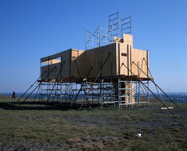 9 m x 6m x 6m, wood and scaffolding; photograph Arno Roncada