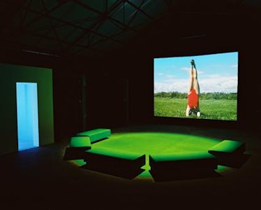 Installation view of the video Foundlings