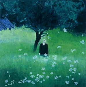 L'homme aux semelles de vent, 2005, olie op doek, 100 x 100 cm