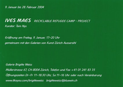 Ives Maes. The Recyclable Refugee Camp Project