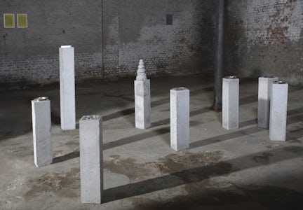 Seven pedestals for antique ashtrays